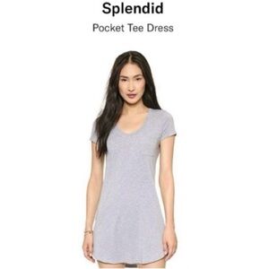 Splendid - Pocket Tee Dress SD8567G - Gray - Size Small - Shopbop